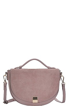 DESIGNER CHIC LEATHER TRIM CUTE CROSSBODY BAG