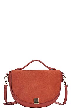 DESIGNER CHIC LEATHER TRIM CUTE CROSSBODY BAG