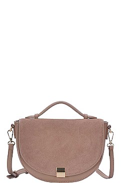 DESIGNER CHIC LEATHER TRIM CUTE CROSSBODY BAG