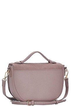 DESIGNER CHIC LEATHER TRIM CUTE CROSSBODY BAG