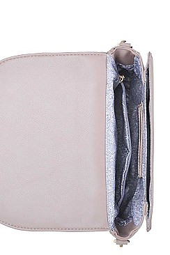 DESIGNER CHIC LEATHER TRIM CUTE CROSSBODY BAG