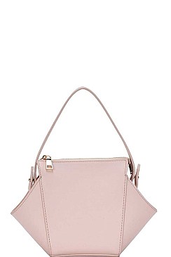 STYLISH HEXAGONAL SATCHEL WITH LONG STRAP
