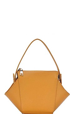 STYLISH HEXAGONAL SATCHEL WITH LONG STRAP