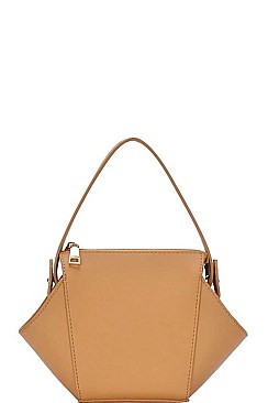 STYLISH HEXAGONAL SATCHEL WITH LONG STRAP