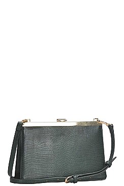 TRENDY ANIMAL PATTERN CLUTCH WITH CROSS BODY STRAP