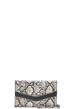 TRENDY PYTHON V-FLAP ACCENTED CLUTCH WITH CHAIN