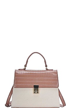 TWO TONE CROSSBODY SHOULDER BAG