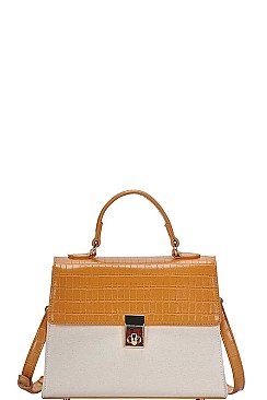 TWO TONE CROSSBODY SHOULDER BAG