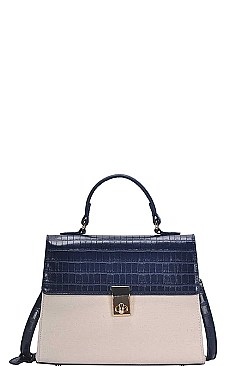 TWO TONE CROSSBODY SHOULDER BAG