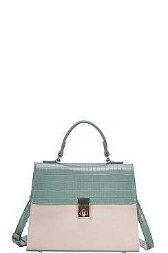 TWO TONE CROSSBODY SHOULDER BAG