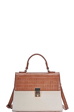 TWO TONE CROSSBODY SHOULDER BAG