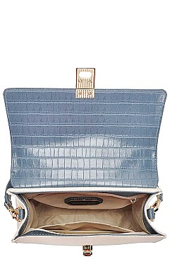 TWO TONE CROSSBODY SHOULDER BAG