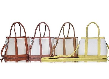 LONG STRAP TWO TONE SATCHEL