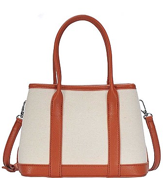 LONG STRAP TWO TONE SATCHEL