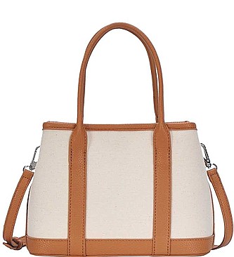 LONG STRAP TWO TONE SATCHEL