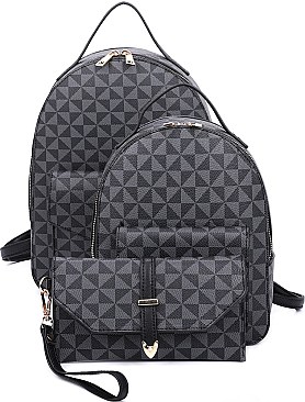 3 in 1 Monogram Dual Back Packs & Messenger Set