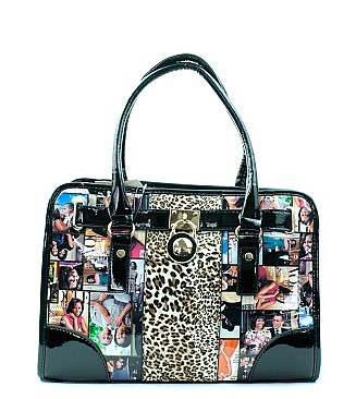 Michelle Obama Padlock & Leopard Satchel Handbags