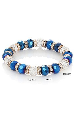 PACK OF 12 ENCHANTING ASSORTED COLOR MULTI BEAD STRETCH BRACELET