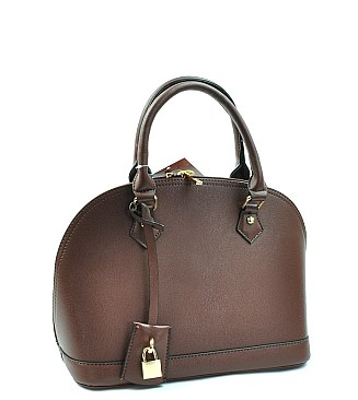 Classy Dome Satchel With Padlock