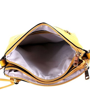 Trendy Crocodile Detail Tassel Accent Multi-Compartment Cross Body MH-BS2429