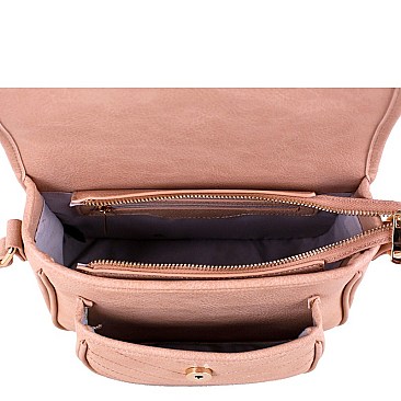 QUILTED FLAP CROSS BODY MESSENGER