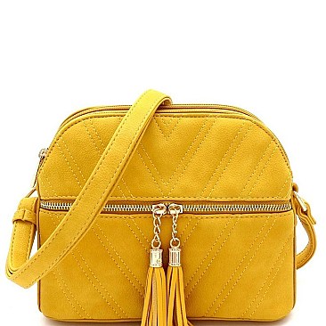 CHEVRON QUILTED DOME CROSSBODY BAG