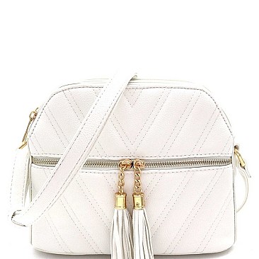 CHEVRON QUILTED DOME CROSSBODY BAG