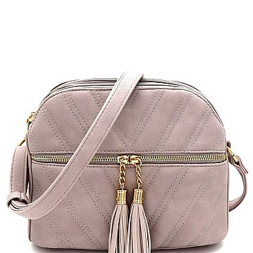 CHEVRON QUILTED DOME CROSSBODY BAG