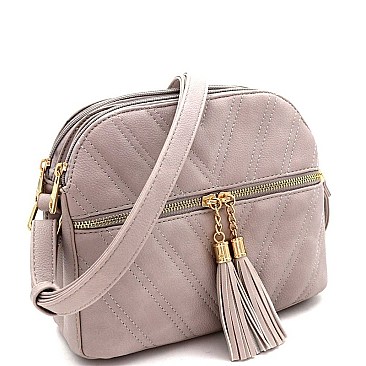 CHEVRON QUILTED DOME CROSSBODY BAG