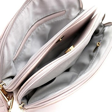 CHEVRON QUILTED DOME CROSSBODY BAG