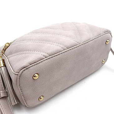 CHEVRON QUILTED DOME CROSSBODY BAG