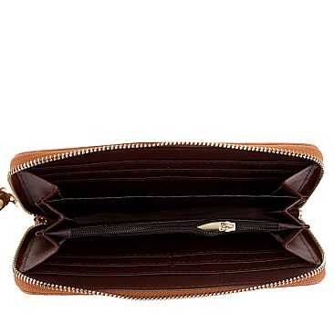 2-Way Two-Tone Belted Tote Wallet SET