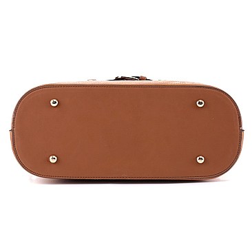 2-Way Two-Tone Belted Tote Wallet SET