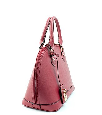 Classy Dome Satchel With Padlock