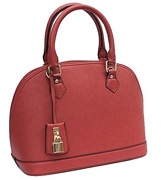 Classy Dome Satchel With Padlock