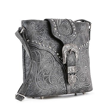 Western Design Decorative Buckle Crossbody Sling