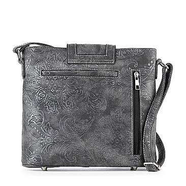 Western Design Decorative Buckle Crossbody Sling