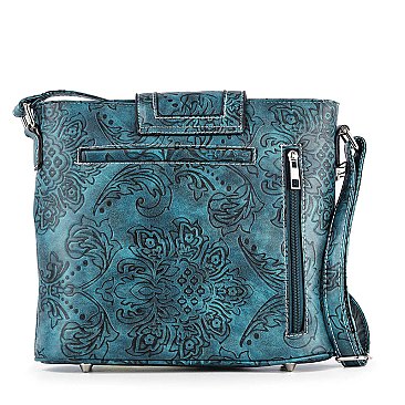 Western Design Decorative Buckle Crossbody Sling