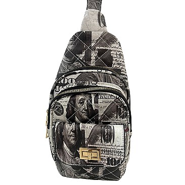 Dollar Print CROSS BODY SLING BAG