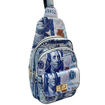 Dollar Print CROSS BODY SLING BAG