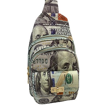 Dollar Print CROSS BODY SLING BAG