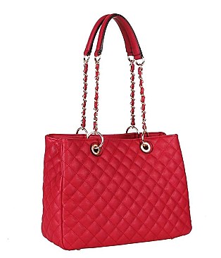 2 IN 1 FASHION QUILTED TOTE BAG WALLET SET