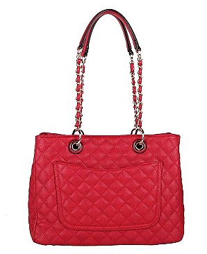 2 IN 1 FASHION QUILTED TOTE BAG WALLET SET