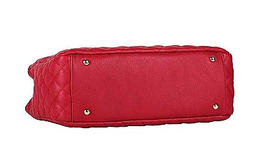 2 IN 1 FASHION QUILTED TOTE BAG WALLET SET
