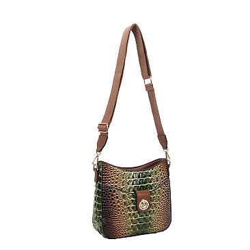2-in-1 Tie-Dyed Croc Satchel-Crossbody Bag + Wallet