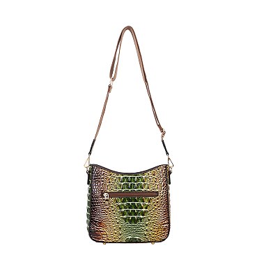 2-in-1 Tie-Dyed Croc Satchel-Crossbody Bag + Wallet