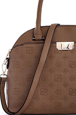 Embossed Monogram DOME SATCHEL WALLET SET