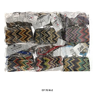 Pack of 12 Regular Coin Purses Aztec Design