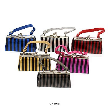 Pack of 12 Regular Coin Purses in Stripe Design