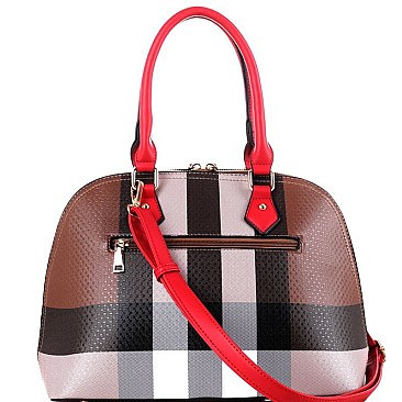 Plaid Check Tasseled 2Way Bag